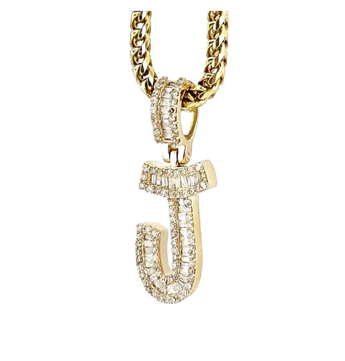 14kt gold Diamond initial pendant