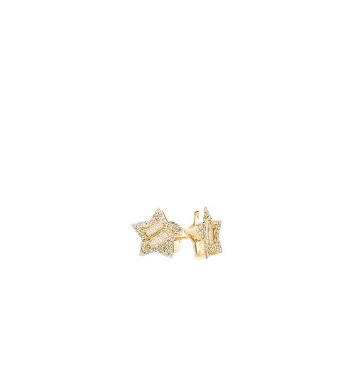 14kt star diamond earring