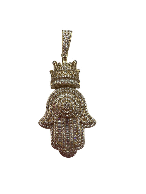 Hamsa Crown Pendant