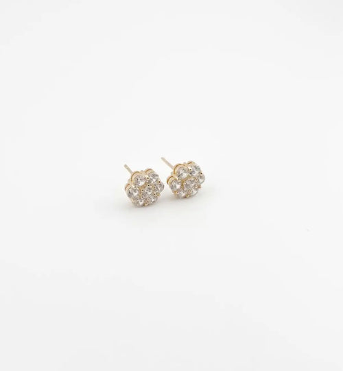 Diamond flower earrings