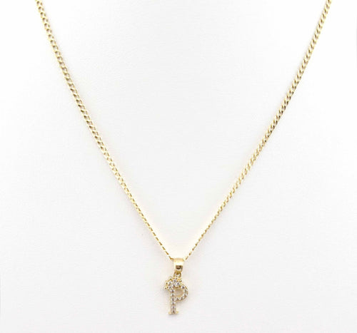 14kt gold chain and initial pendant