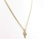 14kt gold chain and initial pendant