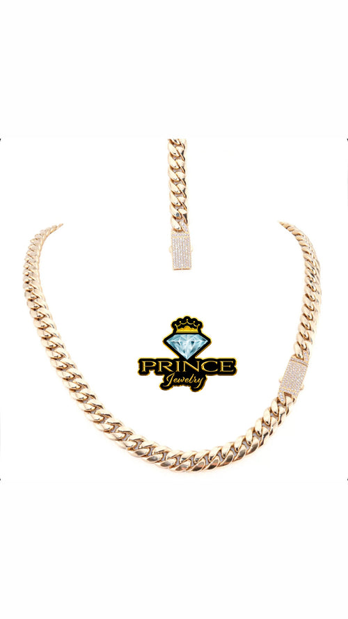 14kt gold chocker set for men