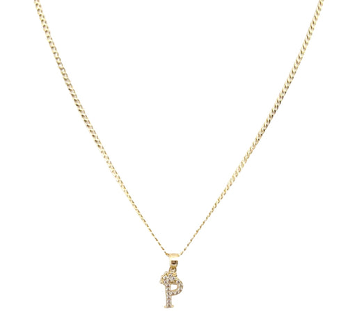 14kt gold chocker set and rope chain with initial pendant